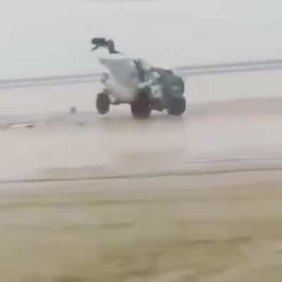 What could go wrong drifting on wet sand!