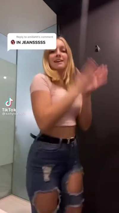 In jeans😳