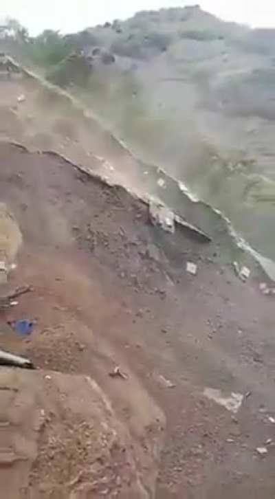 Retaining wall in construction collapses in Antioquia, Colombia 03/12/2023