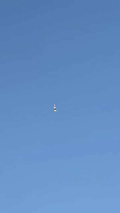 Drone with Ukrainian flag over Yekaterinburg, Russia.