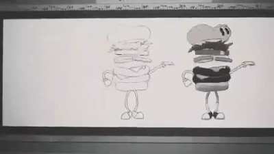 Jumping cheeseburger, mister. Bunzo. 16 frames at 30 fps.