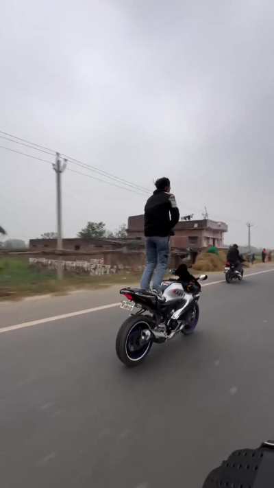 Good thing he remove his helmet