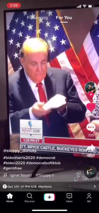 Speaking of Rudy, watch him go booger side out with his hanky all over his face.