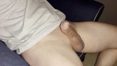 Laying back and getting a boner