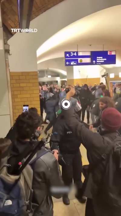 German police assaulted pro-Palestine demonstrators at Berlin’s Alexanderplatz station during a gathering in support of Gaza’s civilians and calling for an end to Israel’s genocide