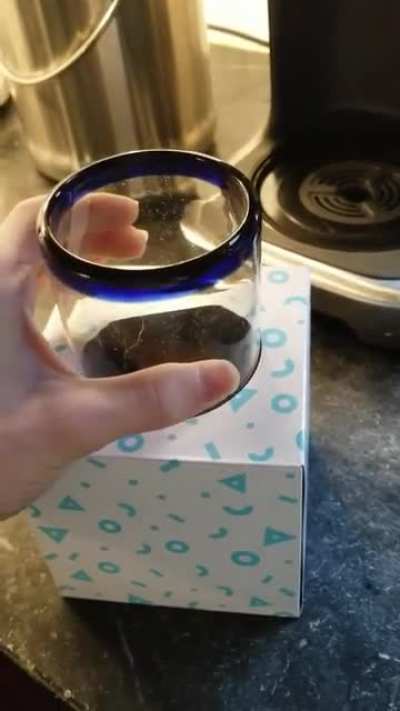 Came downstairs to find this glass in this tissue box so I had to reenact it for u guys