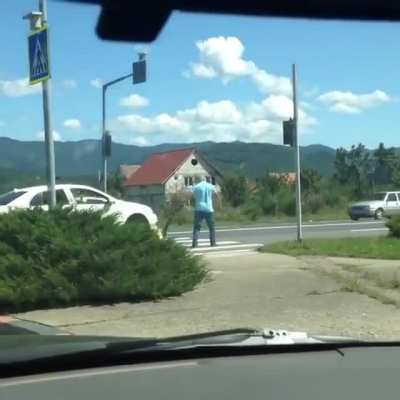 Taking the car for a walk.