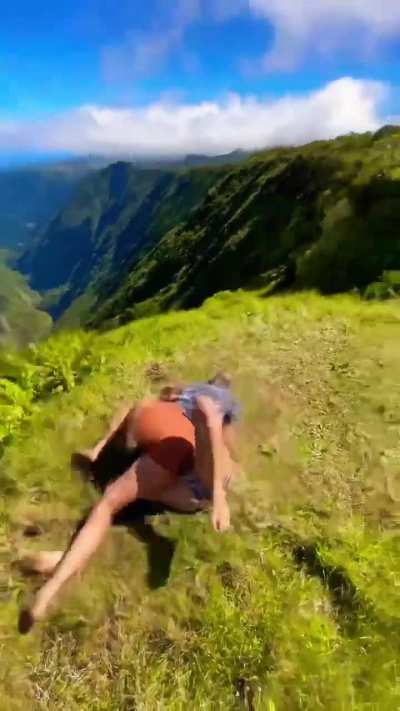 Grappling of two girls in nature