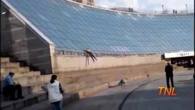 Using a building as a slide