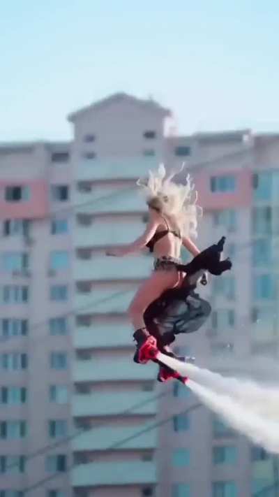 Amazing skills on a flyboard water jet pack