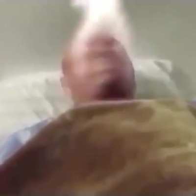 His head catch fire help