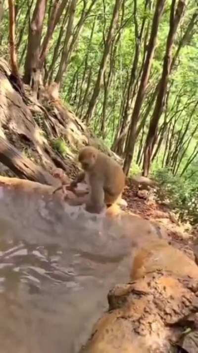 Mother washing her kid
