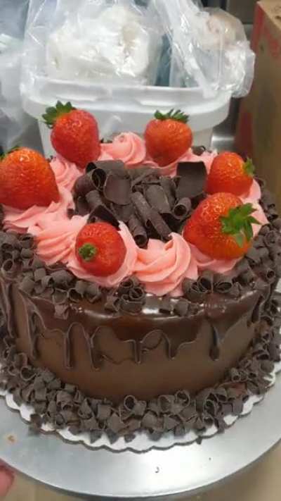 Cake I made for work came out so well!! I wish it was more 