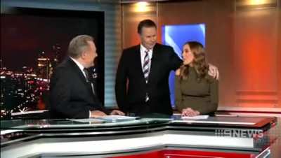 Awkward! Tony Jones once again, rejected by Bec Judd.
