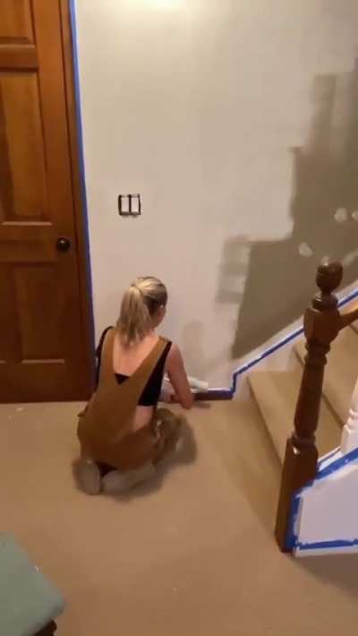 Blonde or not, sheâs trying really hard!