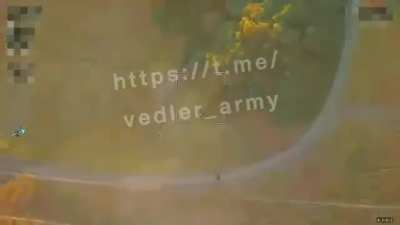 Ukranian Chally knocked out by lancet, Kursk region.