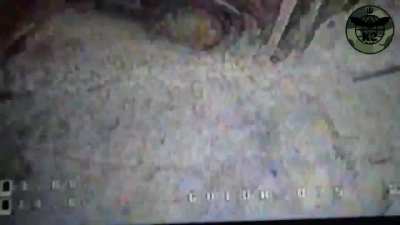 UA suicide drone impacts on target - drone view. Ukraine 2023