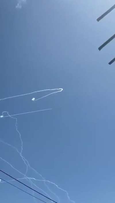 Iron Dome interceptions over Israel