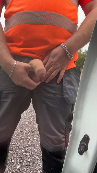 Decided to pull over and pull it out for you boy to show you what daddy is hiding [34]