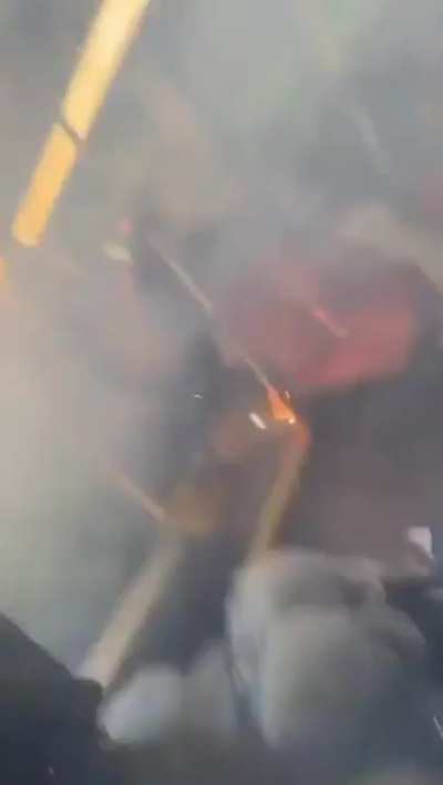 Setting off fireworks in a bus