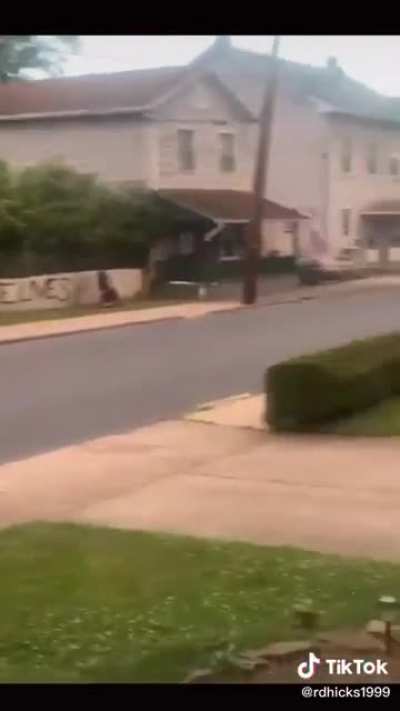 Wighte supremacist defaces their own property.