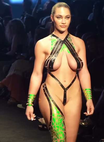 Celina Smith modelling black tape for *checks notes* The Black Tape Project