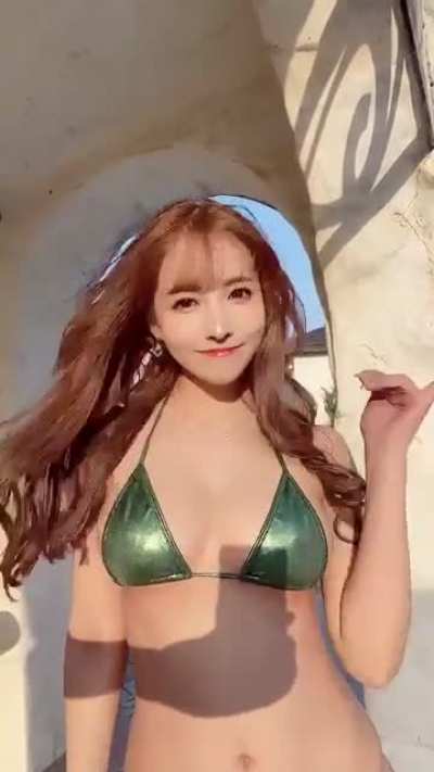 Yua Mikami in bikini look nice.