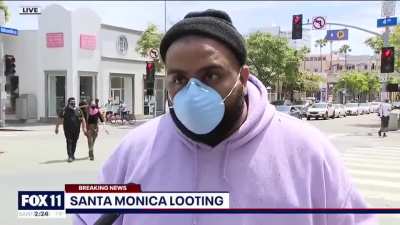 Protesters put their lives in danger trying to stop the looting of local businesses in Santa Monica