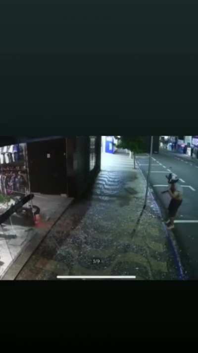 Wheeling a bike before ending with a pole dance
