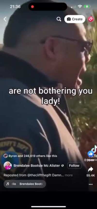 Cop to lady 