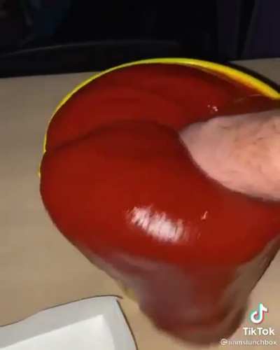my guy wasted a shitton of ketchup just for a 30 second video
