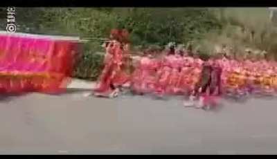 Interesting parade in China.