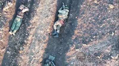 Drone drops on a group of russian soldiers by the 110th Brigade near Avdiivka.