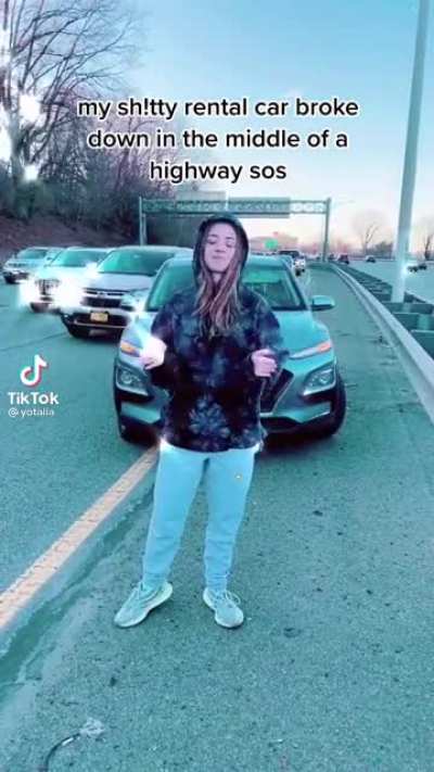 Car broke down and causing traffic? Well let’s make a TikTok rather than pushing it to the shoulder