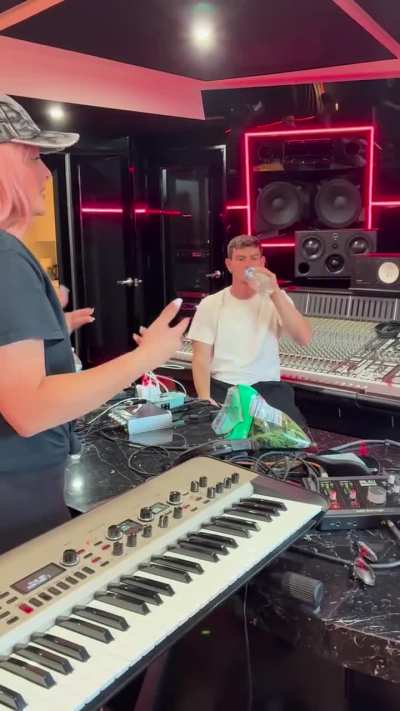 Hit-Boy & Bebe Rexha in the studio - September 2025