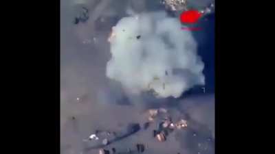 In order to hit the hideout, Bayraktar TB-2 controlled MAM-L is obviously changing direction mid-air.[05.10.2020, Azerbaijan-Armenia war]