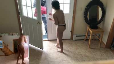 Just a sexy black thong