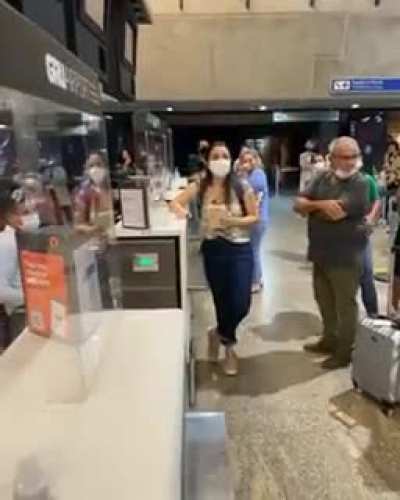 Enraged people at an airport