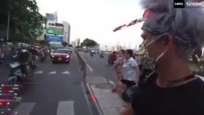 Crossing the Street in Vietnam