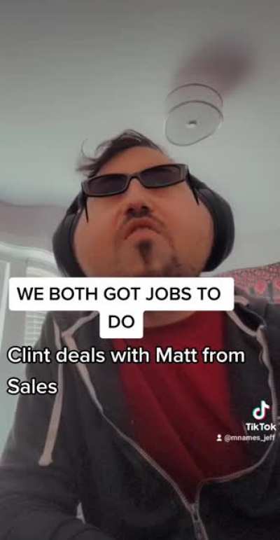 Clint the IT guy does not like sales people