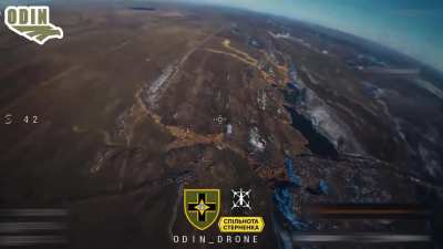 A Ukrainian FPV pilot intercepts another Russian Lancet UAV.