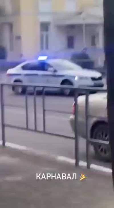 Fire extinguisher flies away