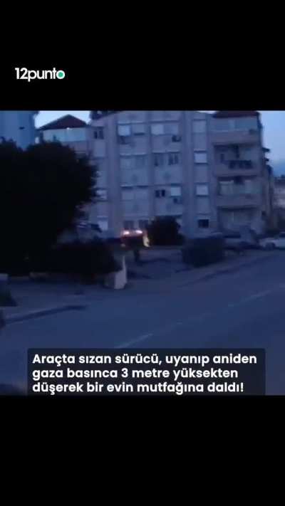Police officers nicely trying to wake up the driver who dozed off under drug influence