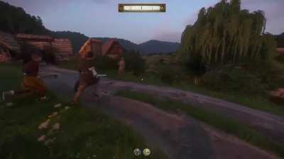 Kidnapped a gank squad peasant near Ledetchko and dragged him into town - locals gave him a warm welcome