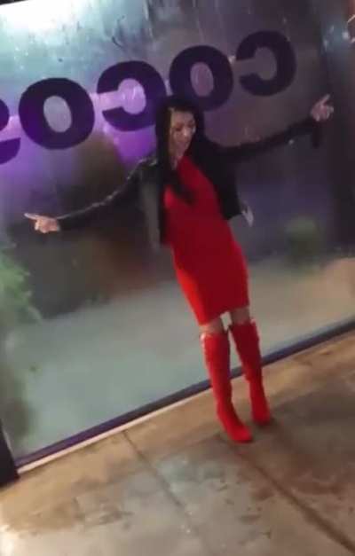 I’ll just film this woman walking in heels