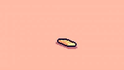 Waffle falling over
