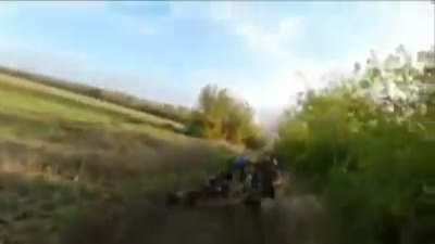 Ua pov: A unit of the Armed Forces of Ukraine had a close call when an Russian artillery shell landed meters away from them
