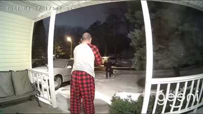 For leaving your dogs shit on people's lawn.