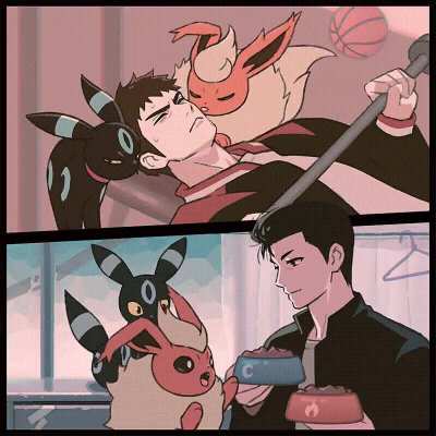 Umbreon & Flareon by @mikripkm