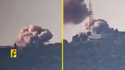Hezbollah targeting the Israeli military base in Biranit with two 500kg 